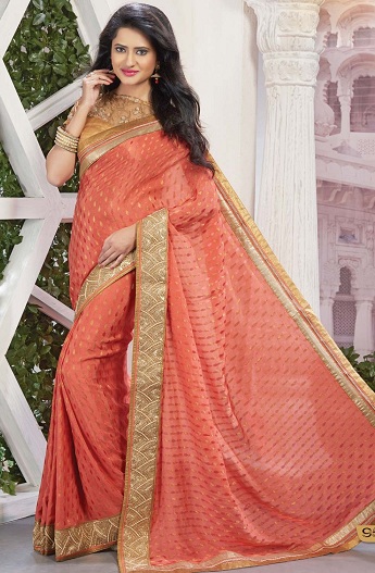 Brocade Work Sari