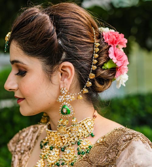 Here are options for South Indian front bridal hairstyle  Styl Inc