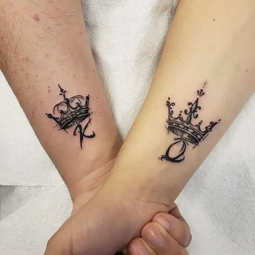 40 King  Queen Tattoos That Will Instantly Make Your Relationship Official   TattooBlend
