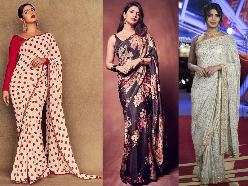 20 Stunning Pictures Of Priyanka Chopra In Saree Latest Collection