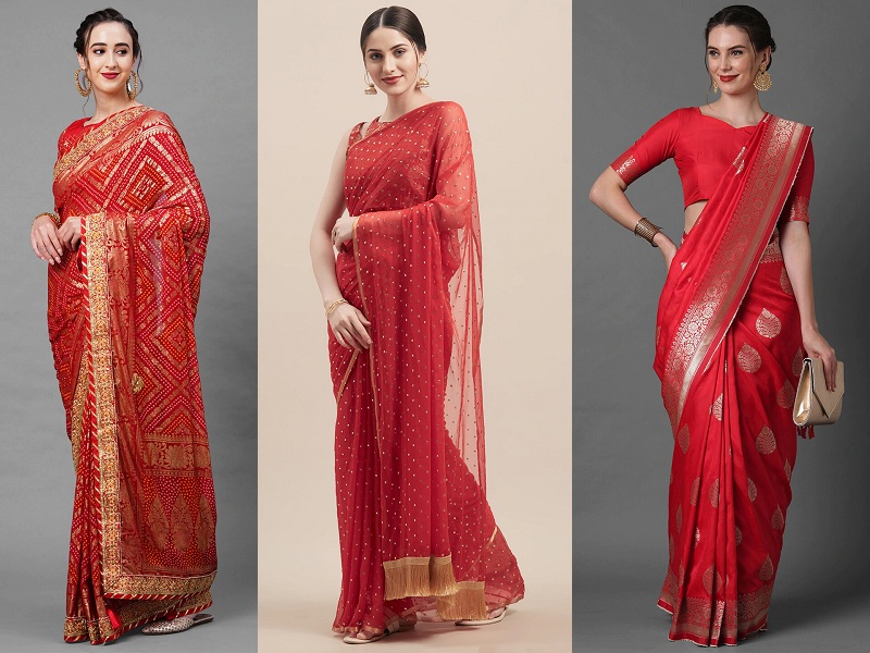 25 Attractive Designs Of Red Sarees That Will Give Glam Look