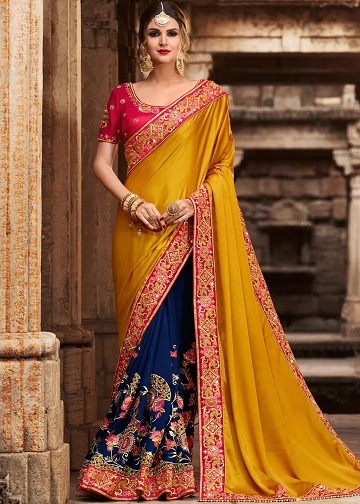 Engagement Look Soft Silk Saree With Blouse Piece
