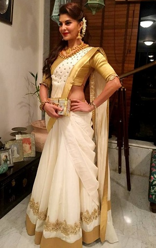 Half White Sari