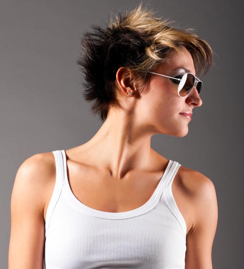 Punk Pixie Cut With Blonde Highlights