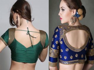 15 Traditional Blouse Back Neck Designs for Pattu Sarees