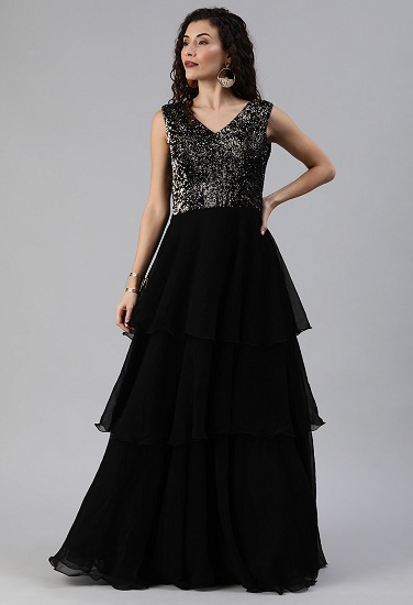 Black Cocktail Gown Dress