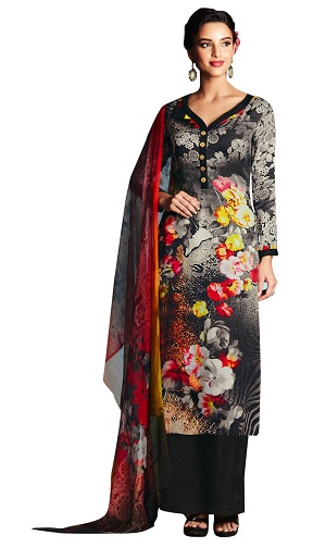 Buy Rohit Bal Off White Cotton Silk Straight Printed Suit Set (Kurta,  Palazzo, Dupatta) for INR7950.00 | Biba India