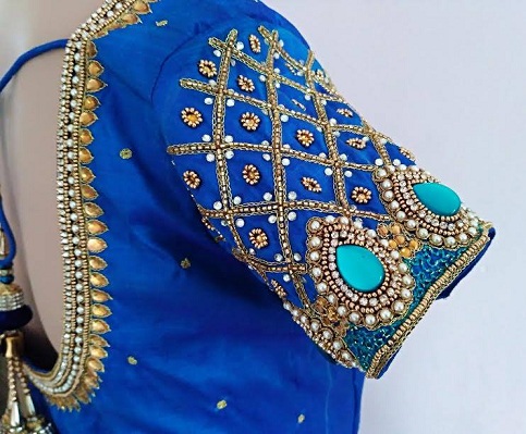 15 Different Shades Of Blue Blouse Designs For Women With Royal Look
