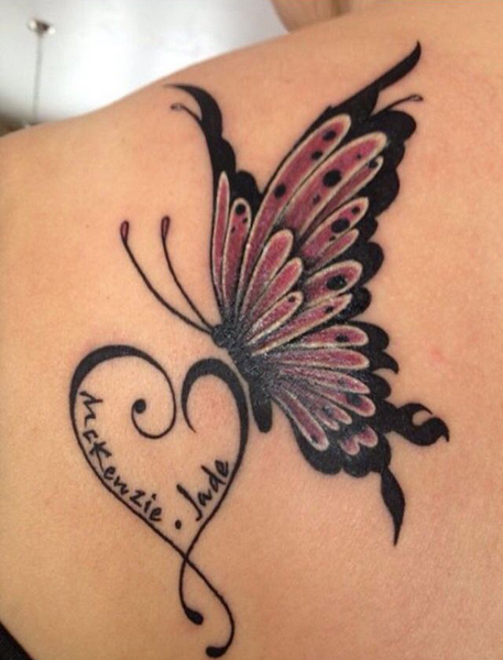 Butterfly And Heart Tattoo