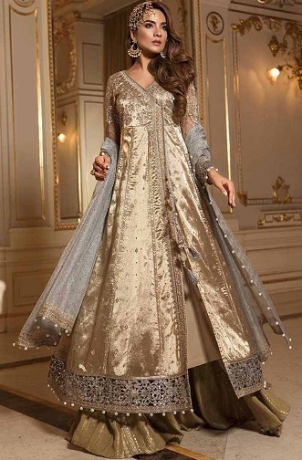Gold Anarkali Wedding Dresses