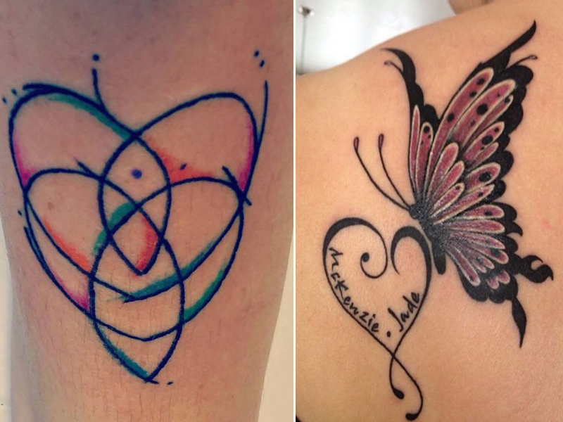 Traditional Sparrow and Hearts Family Tattoo by Sara Eve TattooNOW