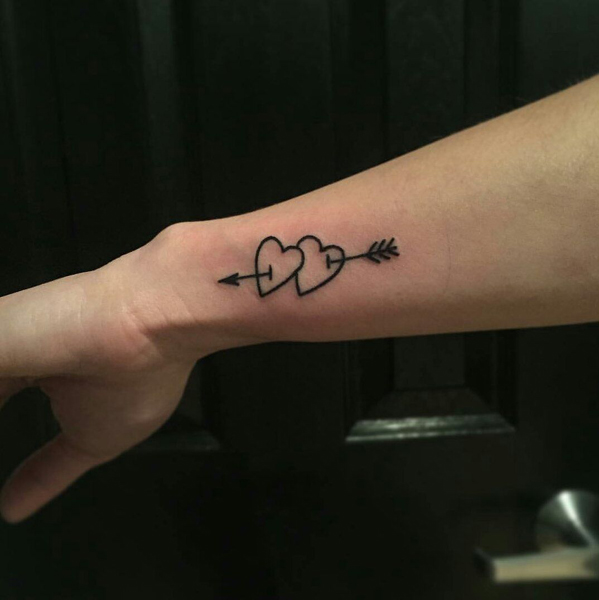 Pink Wildflower Dotwork Heart Temporary Tattoo - Etsy