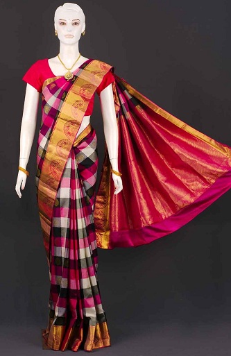 Kanchipuram Checks Sari