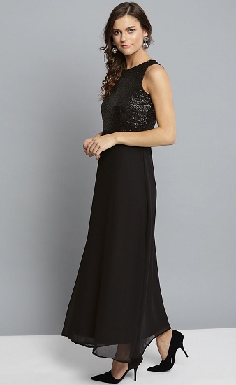 Black Long Sleeve Sequin Maxi Dress - Sale from Yumi UK-vachngandaiphat.com.vn