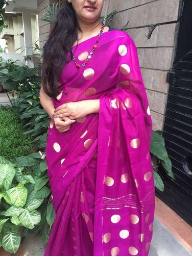 maroon and cream half and half bengal woven cotton saree with blouse-sgquangbinhtourist.com.vn