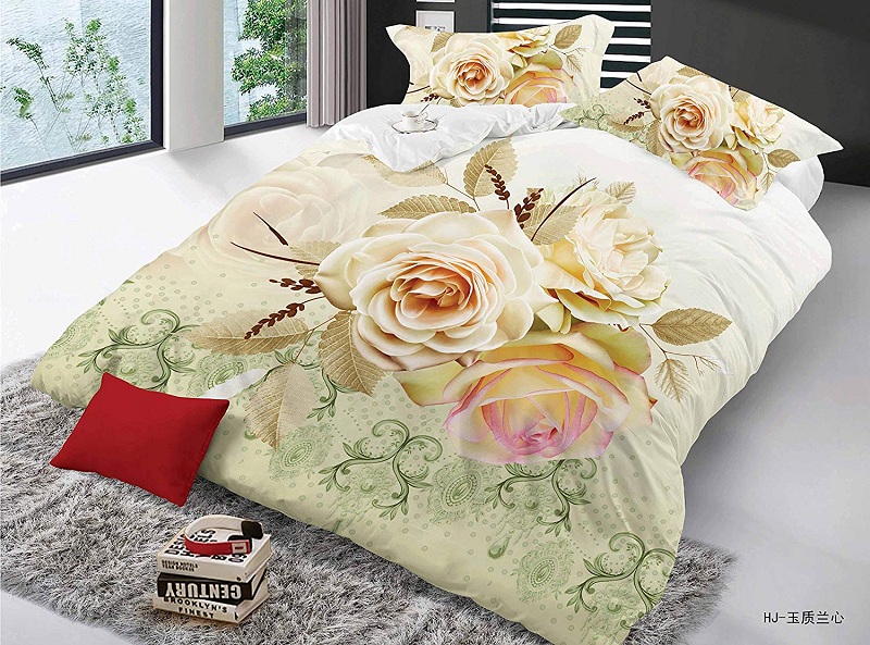 5D Floral Theme Bed Sheet