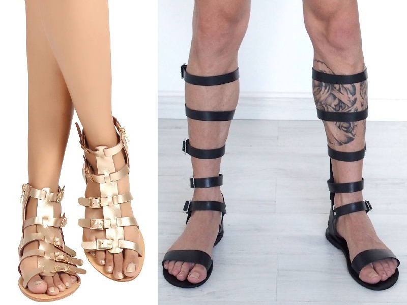 Buy ROMANIAN BEADS CAMEL GLADIATOR SANDALS for Women Online in India