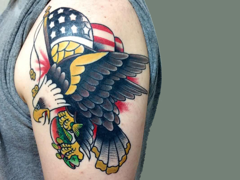 old school eagle tattoo flash