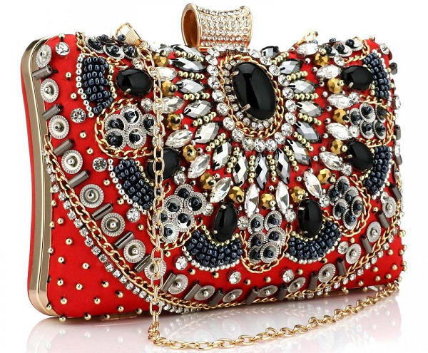 Beaded Studded Clutch Bags For Parties