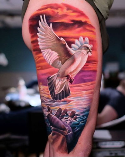 Beautiful Dove Tattoo Designs 8