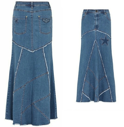 Blue Denim Gypsy Skirt