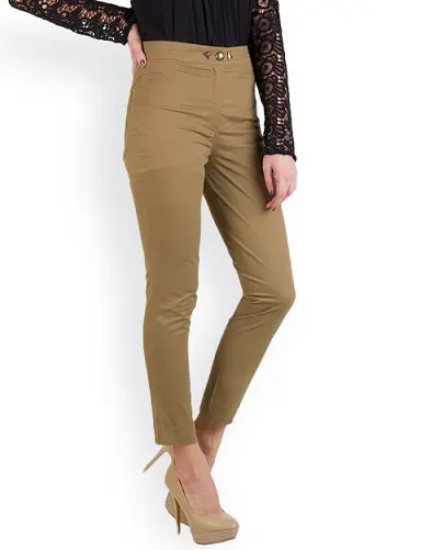 Tan Palazzo Pants Trousers for Ladies