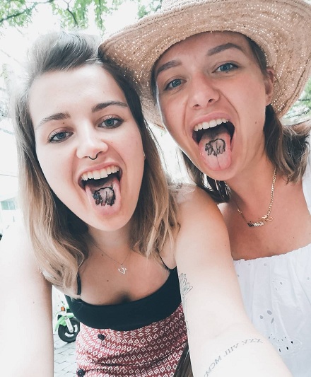 Couples' Tongue Tattoos