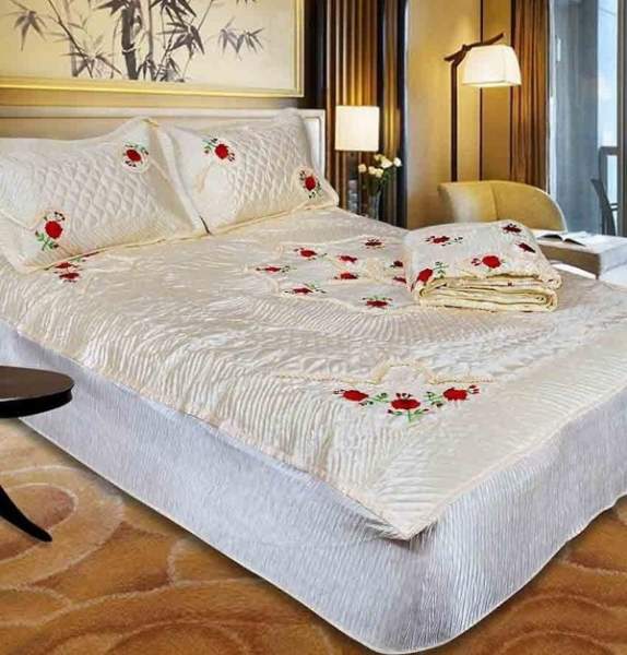 Cream Satin Bed Sheets