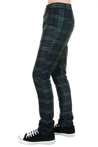 Recycled checked straight trousers with high waist length 315 green  checks La Redoute Collections  La Redoute