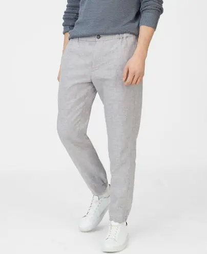 Buy Parx Light Grey Mid Rise Slim Fit Linen Trousers for Men Online  Tata  CLiQ