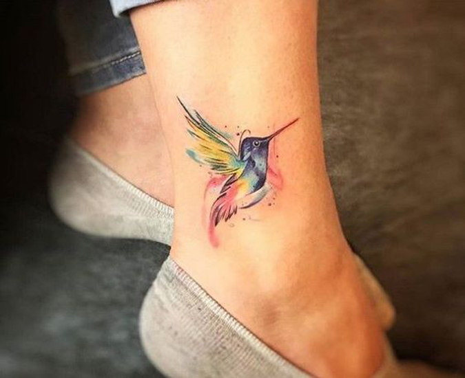 Colorful Hummingbird Minimalism Ankle Piece