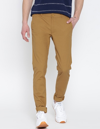 Khaki Casual Trousers for Men