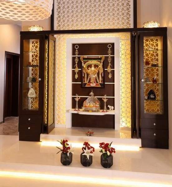 Pooja rooms are genuinely a sacred identify inward the dwelling menage too thus many people are quite real parti 10 Latest  Best Pooja Room Colour Ideas With Pictures