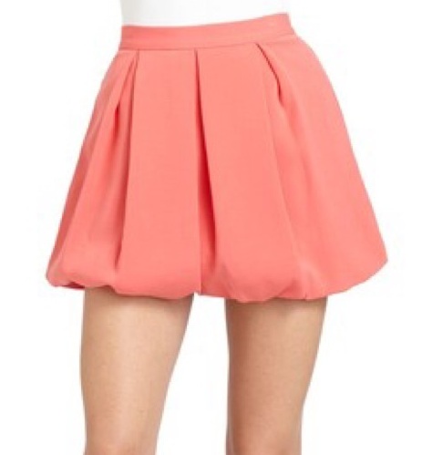 Peach Pleated Bubble Skirt