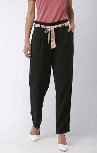 Regular Fit Casual Trousers for Women
