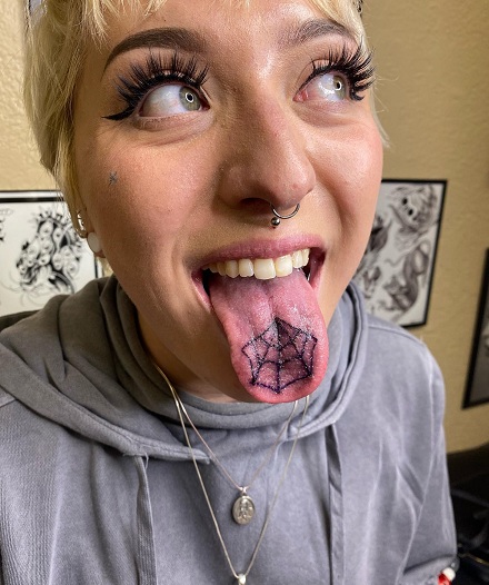 Tiny Tongue Tattoo Design