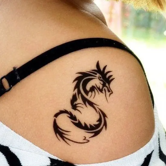 Tattoo back dragon tribal Dragon Tattoos