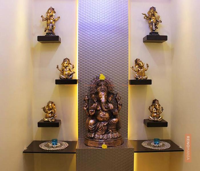  it is quite difficult to notice a big size house for your living 10 Simple  Modern Pooja Room Designs In Apartments