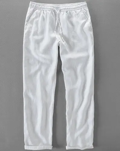 Beige Button Sides Wide Leg Linen Trousers  Designer Desirables