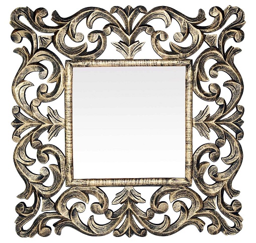 Wooden Square Mirror Design