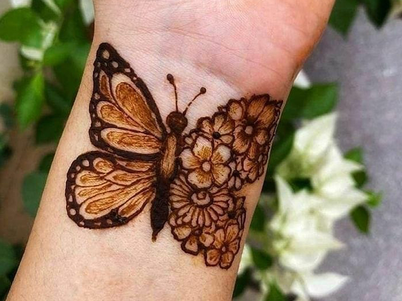 Butterfly mehndi Designs