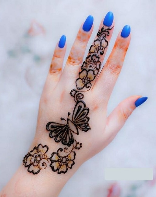Simple Bridal Butterfly Mehndi Design
