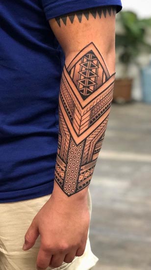 Men Black Totem Arm Tattoo Sticker Waterproof Temporary Tattoo Forearm  Tattoo | eBay