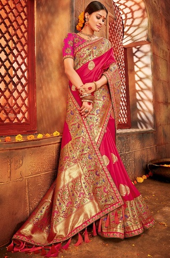 Best & Latest Reception Sarees for Bride: Designer, Silk, Fancy, Heavy &  More!