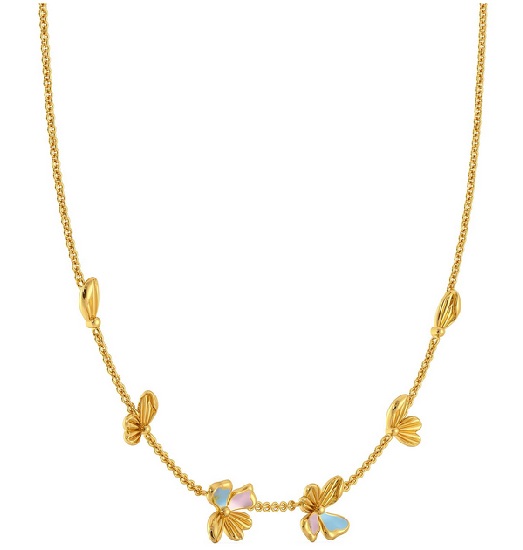 Flower And Petal Gold Necklace Chain