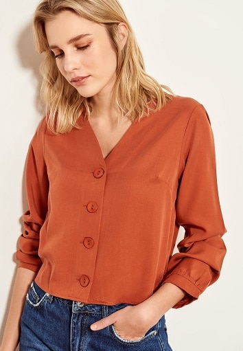 Orange Long Sleeve Shirt Women’s