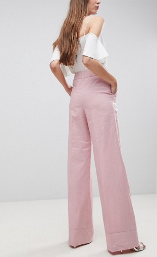 Fluid Wool Viscose Buckley Trousers – Shorter Length in Pink | JOSEPH UK