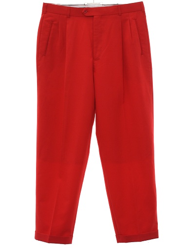 Red Pleated Trousers