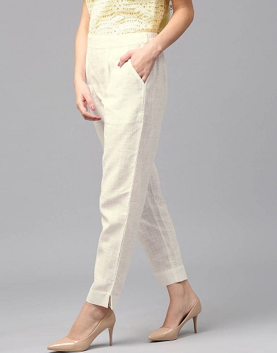 Buy Women White Check Formal Regular Fit Trousers Online  773202  Van  Heusen