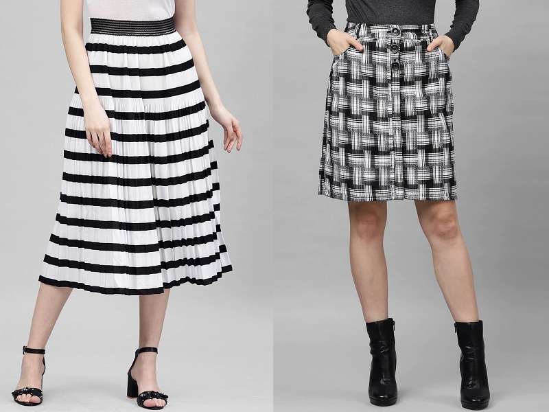 15 Beautiful Designs Of Black And White Skirts For Stylish Look